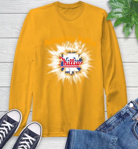Philadelphia Phillies MLB Baseball Adoring Fan Rip Sports Long Sleeve T-Shirt 2