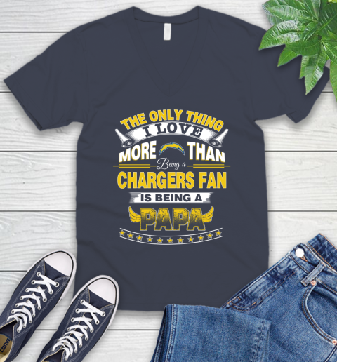 NFL The Only Thing I Love More Than Being A Los Angeles Chargers Fan Is Being A Papa Football V-Neck T-Shirt 8