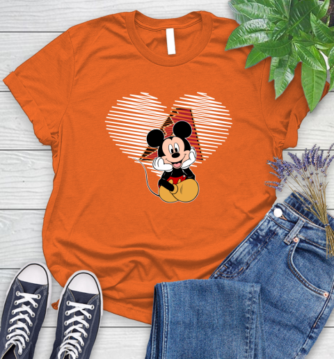 MLB Arizona Diamondbacks The Heart Mickey Mouse Disney Baseball T Shirt_000 Women's T-Shirt 3