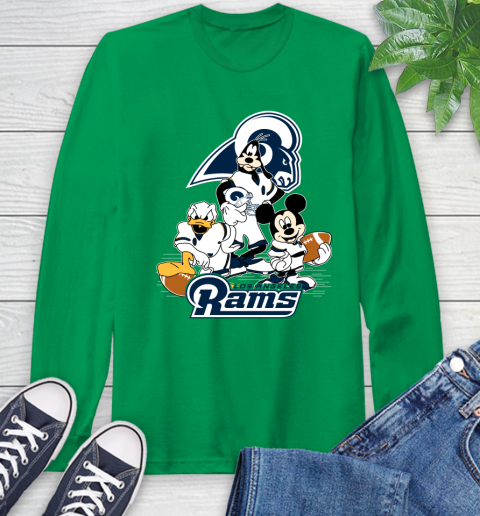 NFL Los Angeles Rams Mickey Mouse Donald Duck Goofy Football Shirt Long Sleeve T-Shirt 8