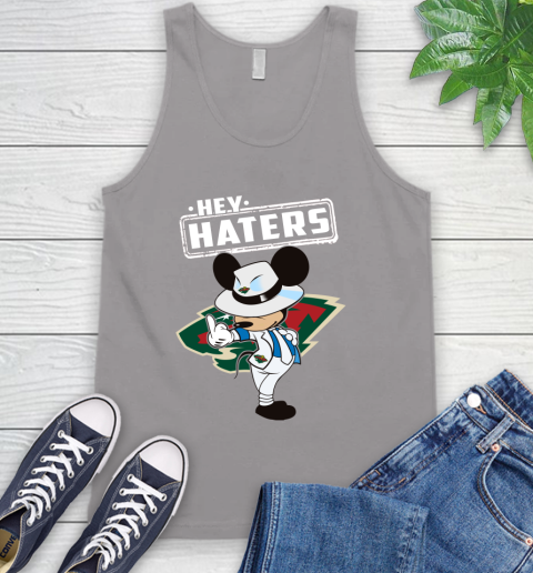 NHL Hey Haters Mickey Hockey Sports Minnesota Wild Tank Top 3