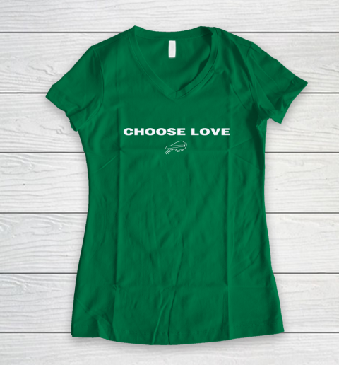 Choose Love Buffalo Bills Women's V-Neck T-Shirt 10