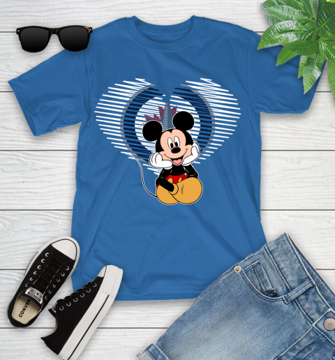 NHL Winnipeg Jets The Heart Mickey Mouse Disney Hockey Youth T-Shirt 12