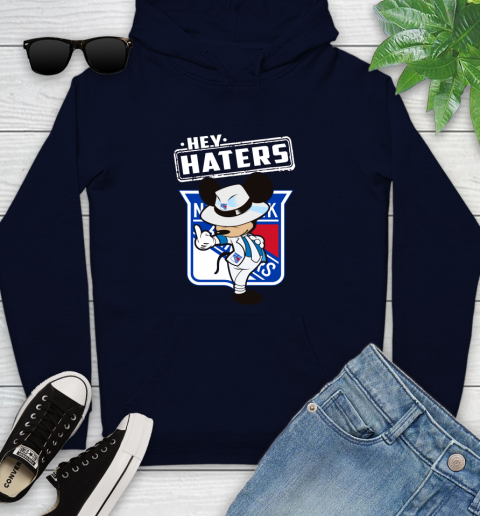 NHL Hey Haters Mickey Hockey Sports New York Rangers Youth Hoodie 3