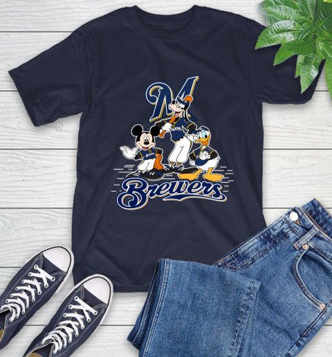 MLB Milwaukee Brewers Mickey Mouse Donald Duck Goofy Baseball T Shirt T-Shirt 3
