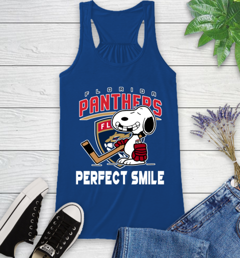 NHL Florida Panthers Snoopy Perfect Smile The Peanuts Movie Hockey T Shirt Racerback Tank 8