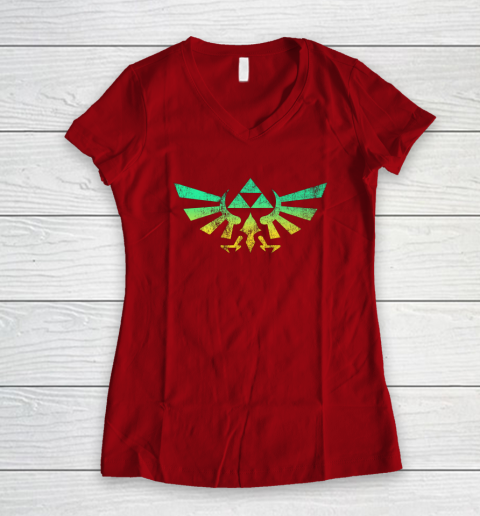 Triforce Shirt Legend of Zelda Women's V-Neck T-Shirt 6
