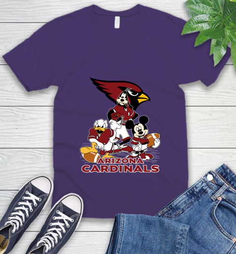 NFL Arizona Cardinals Mickey Mouse Donald Duck Goofy Football Shirt V-Neck T-Shirt 10 NFL Arizona Cardinals Mickey Mouse Donald Duck Goofy Football Shirt V-Neck T-Shirt - Image 10
