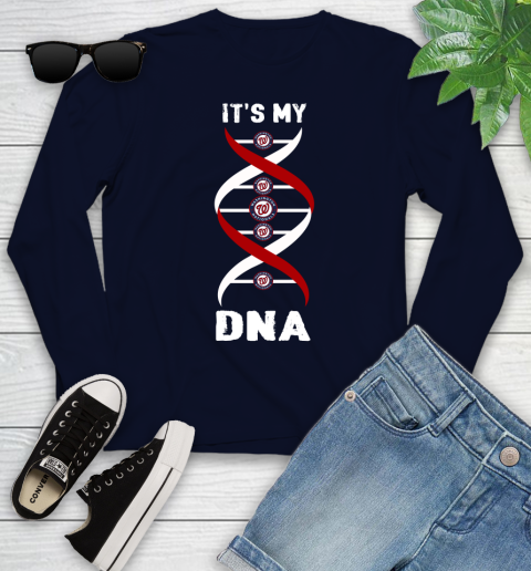 Washington Nationals MLB Baseball It's My DNA Sports Youth Long Sleeve - Image 3