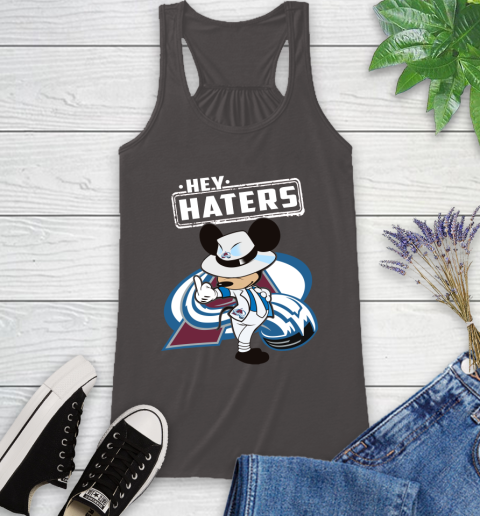NHL Hey Haters Mickey Hockey Sports Colorado Avalanche Racerback Tank 11