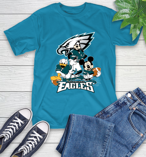 NFL Philadelphia Eagles Mickey Mouse Donald Duck Goofy Football Shirt T-Shirt 9