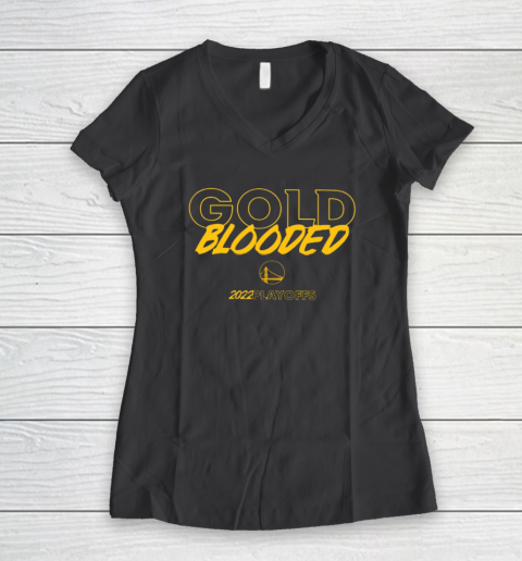 Warriors Gold Blooded Women's V-Neck T-Shirt 4