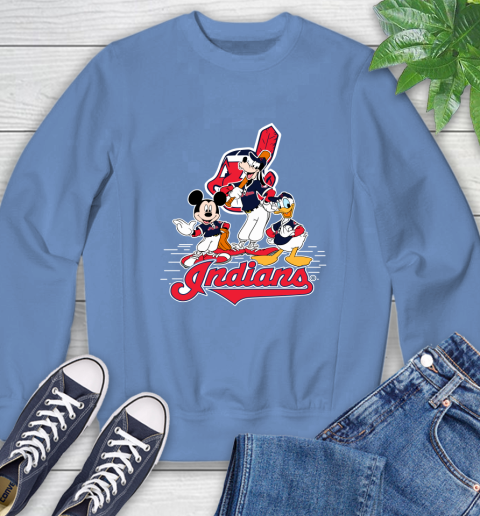 MLB Cleveland Indians Mickey Mouse Donald Duck Goofy Baseball T Shirt Sweatshirt 11
