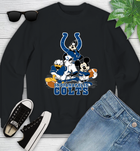 NFL Indianapolis Colts Mickey Mouse Donald Duck Goofy Football Shirt Youth Sweatshirt