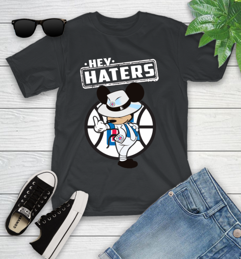 NBA Hey Haters Mickey Basketball Sports Los Angeles Clippers Youth T-Shirt