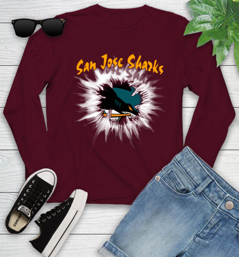San Jose Sharks NHL Hockey Adoring Fan Rip Sports Youth Long Sleeve 6