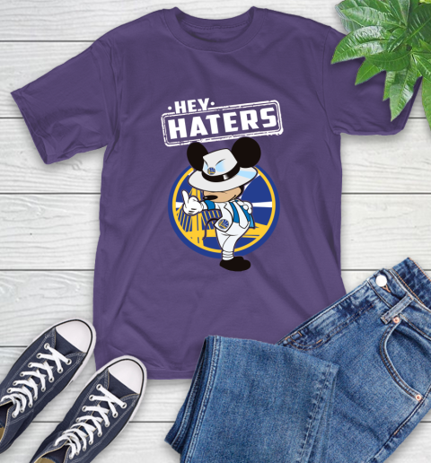 NBA Hey Haters Mickey Basketball Sports Golden State Warriors T-Shirt 5