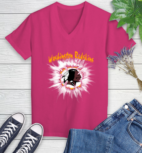 Washington Redskins NFL Football Adoring Fan Rip Sports Women's V-Neck T-Shirt 9