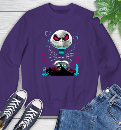 NFL New York Jets Jack Skellington Sally The Nightmare Before Christmas Football Sweatshirt 4