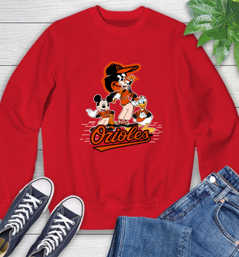 MLB Baltimore Orioles Mickey Mouse Donald Duck Goofy Baseball T Shirt Sweatshirt 10