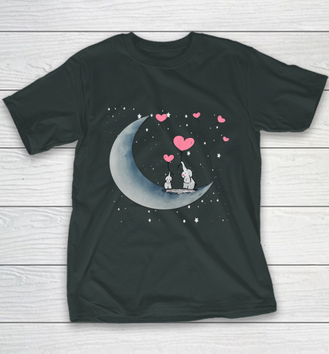 Heart Balloon Elephant Vintage Valentine Mom Crescent Moon Youth T-Shirt 4