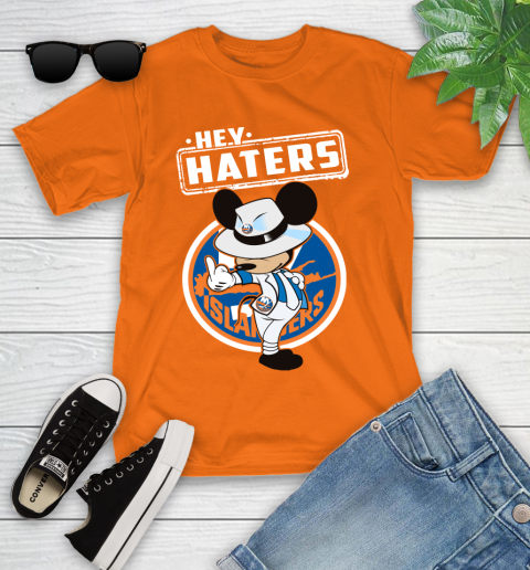NHL Hey Haters Mickey Hockey Sports New York Islanders Youth T-Shirt 9