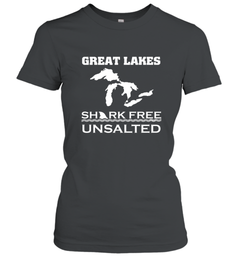 Great Lakes Unsalted and Shark Free  Funny T Shirt Women T-Shirt