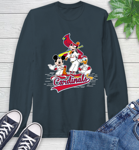 MLB St.Louis Cardinals Mickey Mouse Donald Duck Goofy Baseball T Shirt Long Sleeve T-Shirt 9