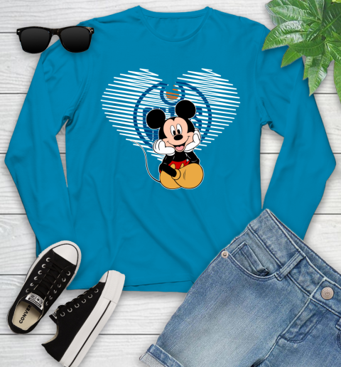 NHL Edmonton Oilers The Heart Mickey Mouse Disney Hockey Youth Long Sleeve 8