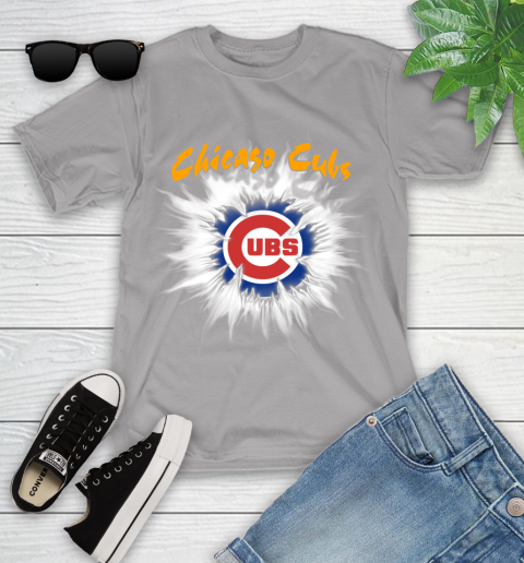 Chicago Cubs MLB Baseball Adoring Fan Rip Sports Youth T-Shirt 4