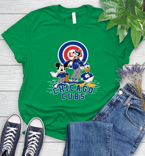 MLB Chicago Cubs Mickey Mouse Donald Duck Goofy Baseball T Shirt Women's T-Shirt 9