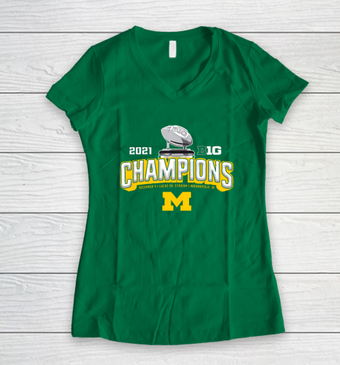 Michigan Big Ten 2021 East Division Champions Women's V-Neck T-Shirt 10