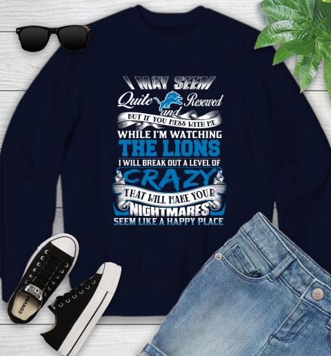 Detroit Lions NFL Football Don't Mess With Me While I'm Watching My Team Youth Sweatshirt 2