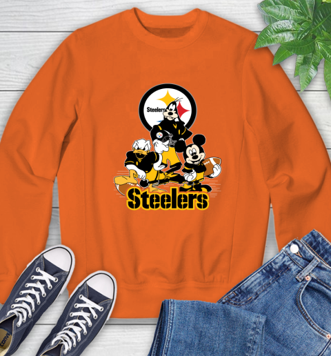 NFL Pittsburgh Steelers Mickey Mouse Donald Duck Goofy Football Shirt Sweatshirt 3