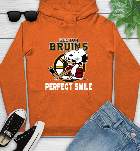 NHL Boston Bruins Snoopy Perfect Smile The Peanuts Movie Hockey T Shirt Youth Hoodie 4