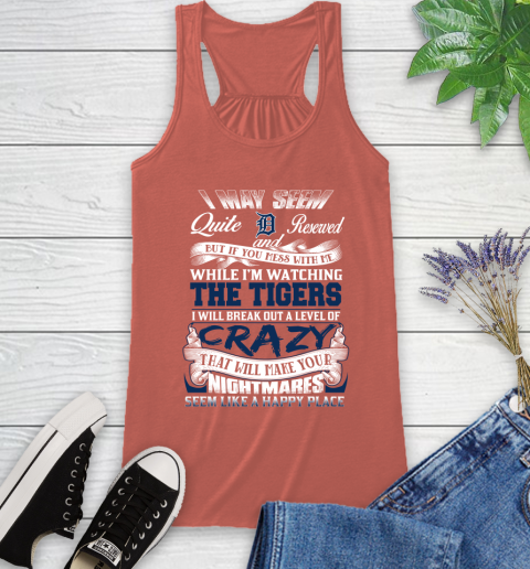 Detroit Tigers MLB Baseball Don't Mess With Me While I'm Watching My Team Racerback Tank 3