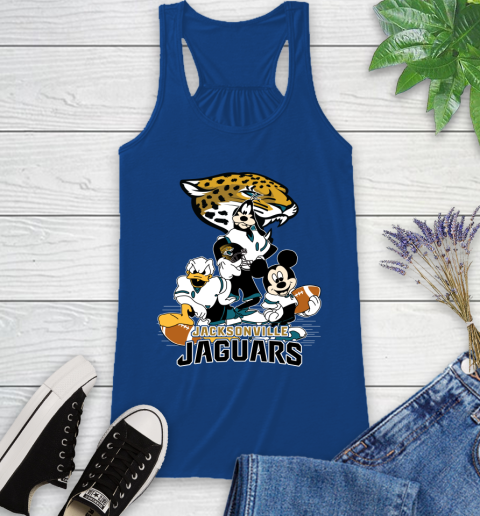 NFL Jacksonville Jaguars Mickey Mouse Donald Duck Goofy Football Shirt Racerback Tank 8