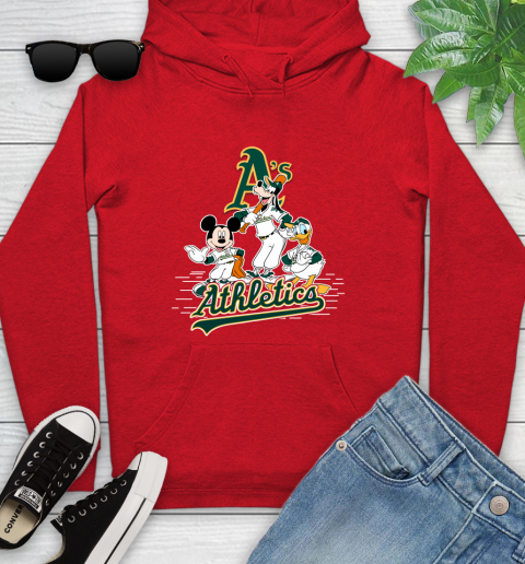 MLB Oakland Athletics Mickey Mouse Donald Duck Goofy Baseball T Shirt Youth Hoodie 12