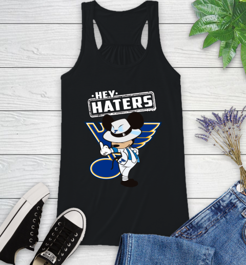 NHL Hey Haters Mickey Hockey Sports St.Louis Blues Racerback Tank