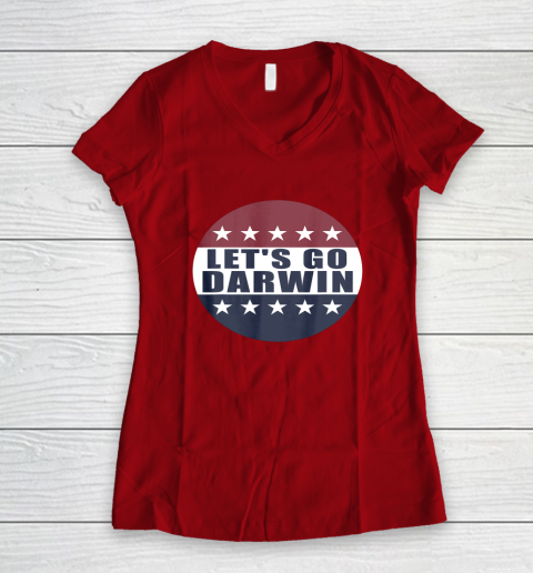 Let's Go Darwin Shirts Women's V-Neck T-Shirt 13
