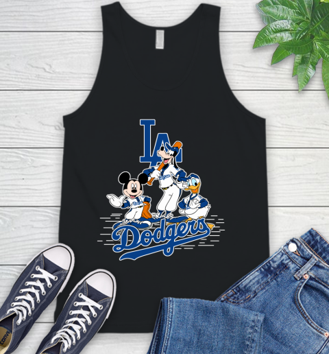 MLB Los Angeles Dodgers Mickey Mouse Donald Duck Goofy Baseball T Shirt Tank Top