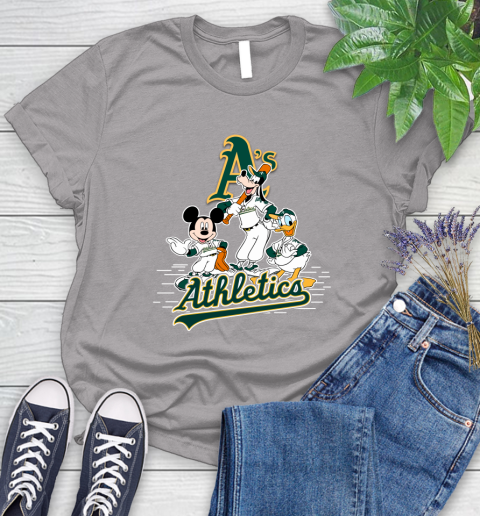 MLB Oakland Athletics Mickey Mouse Donald Duck Goofy Baseball T Shirt Women's T-Shirt 5