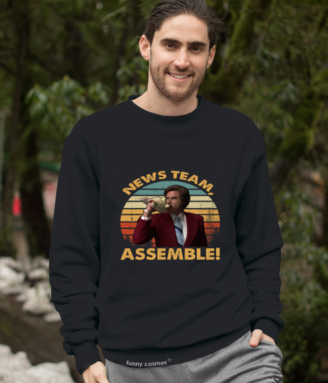 Anchorman Vintage T Shirt, Ron Burgundy T Shirt, News Team Assemble Tshirt