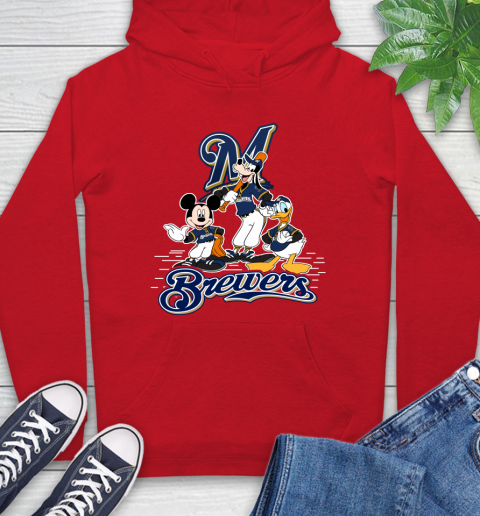 MLB Milwaukee Brewers Mickey Mouse Donald Duck Goofy Baseball T Shirt Hoodie 10