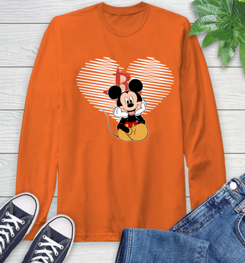 NBA Houston Rockets The Heart Mickey Mouse Disney Basketball Long Sleeve T-Shirt 4