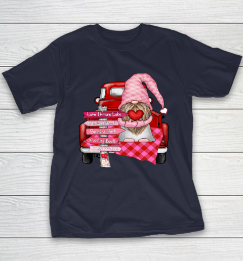 Valentine Vintage Red Truck Gnomes You And Me Valentines Day Youth T-Shirt 2