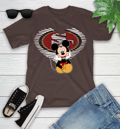 NFL San Francisco 49ers The Heart Mickey Mouse Disney Football T Shirt_000 Youth T-Shirt 7