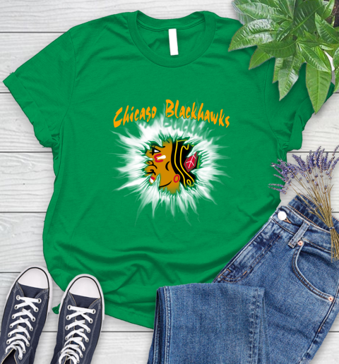 Chicago Blackhawks NHL Hockey Adoring Fan Rip Sports Women's T-Shirt 9