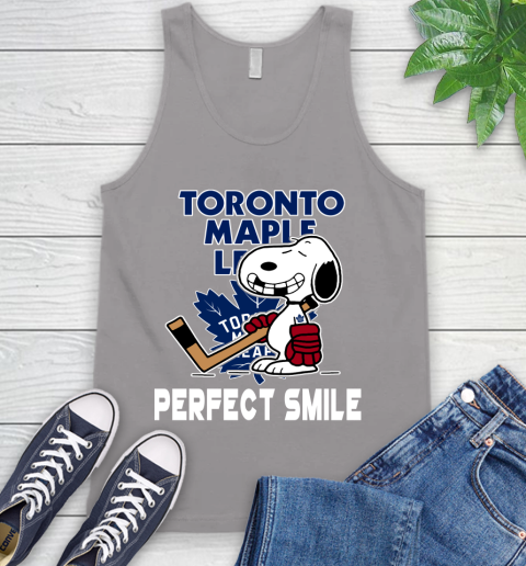 NHL Toronto Maple Leafs Snoopy Perfect Smile The Peanuts Movie Hockey T Shirt Tank Top 3