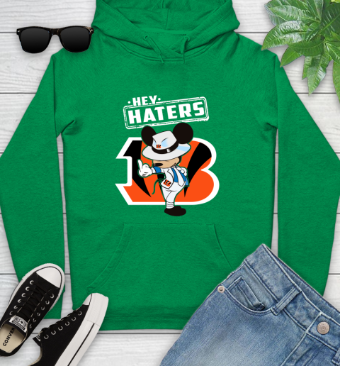 NFL Hey Haters Mickey Football Sports Cincinnati Bengals Youth Hoodie 9